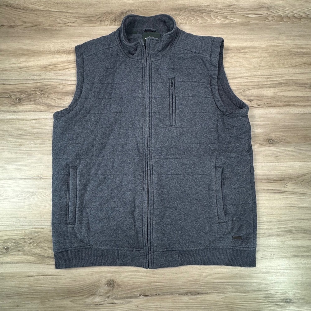 Rodd & Gunn Men's Quilted Vest Charcoal Gray Full Zip‎ Puffer Style Size XL